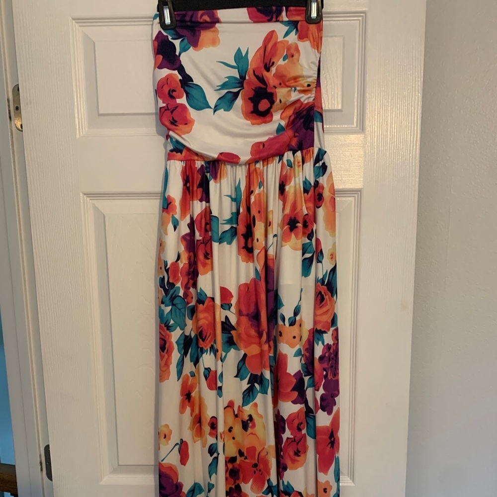 Floral Strapless Dress